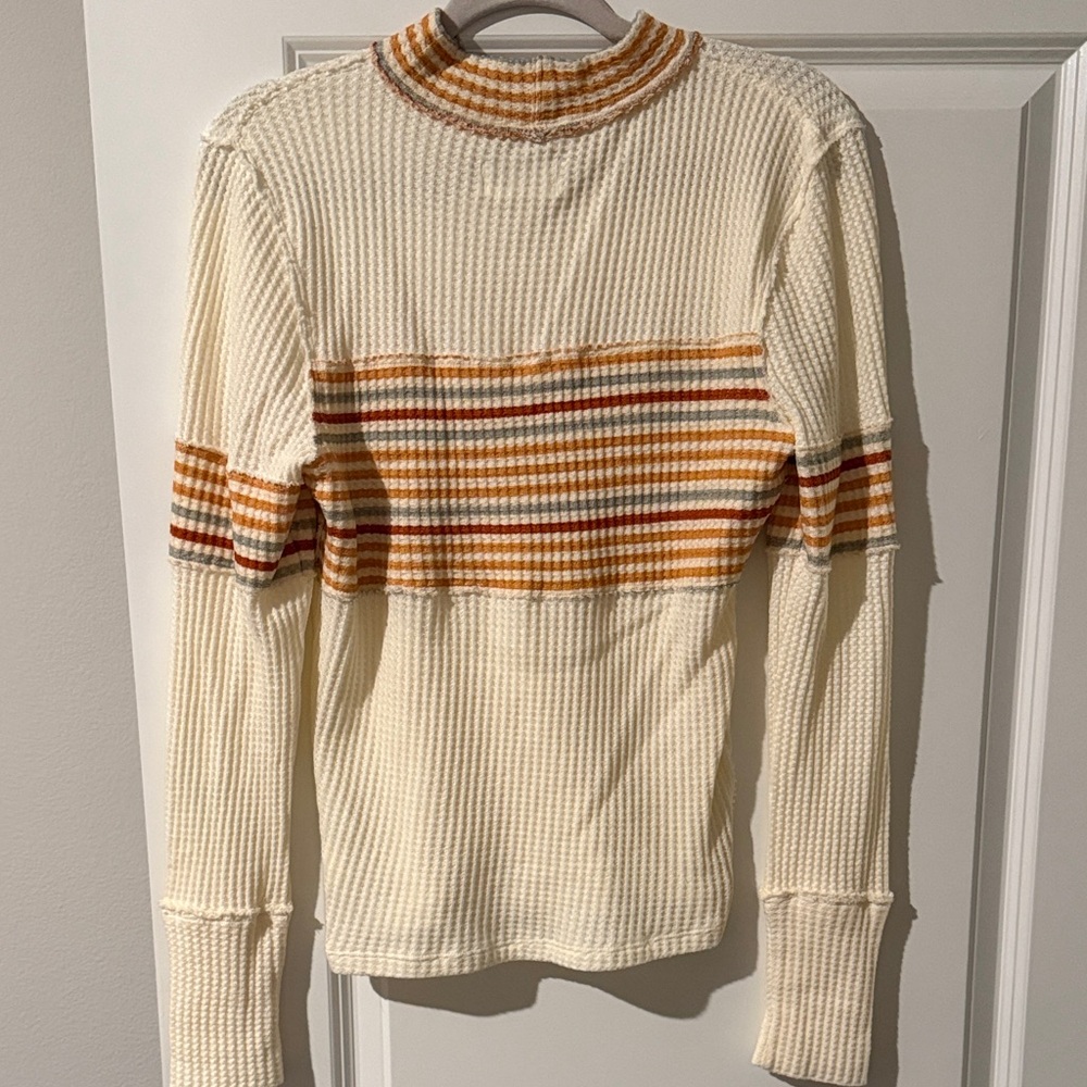 We The Free Waffle Knit Top with Stripes